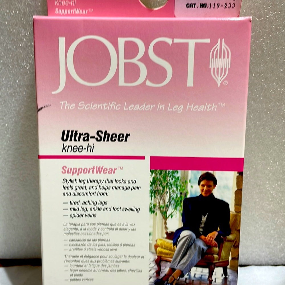 Vintage Jobst Ultra-Sheer knee-hi M, Off-Black